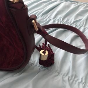 Suede Maroon Crossbody